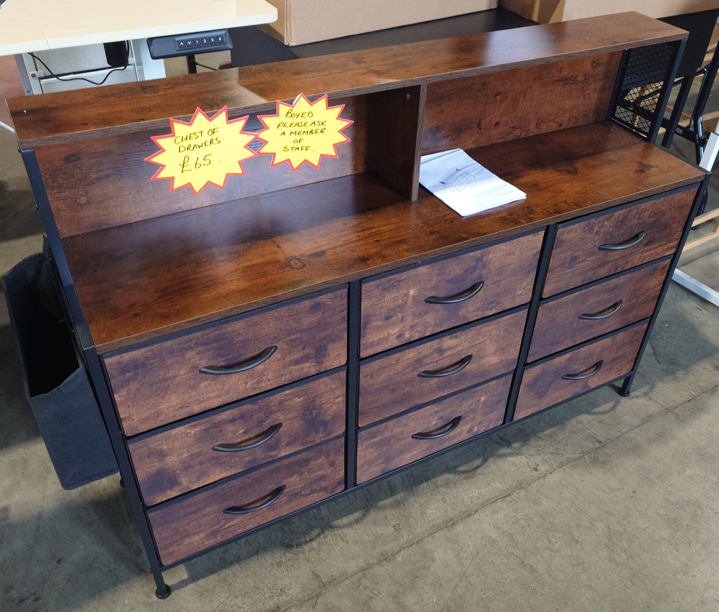 9 Drawer Unit - Brown & Black