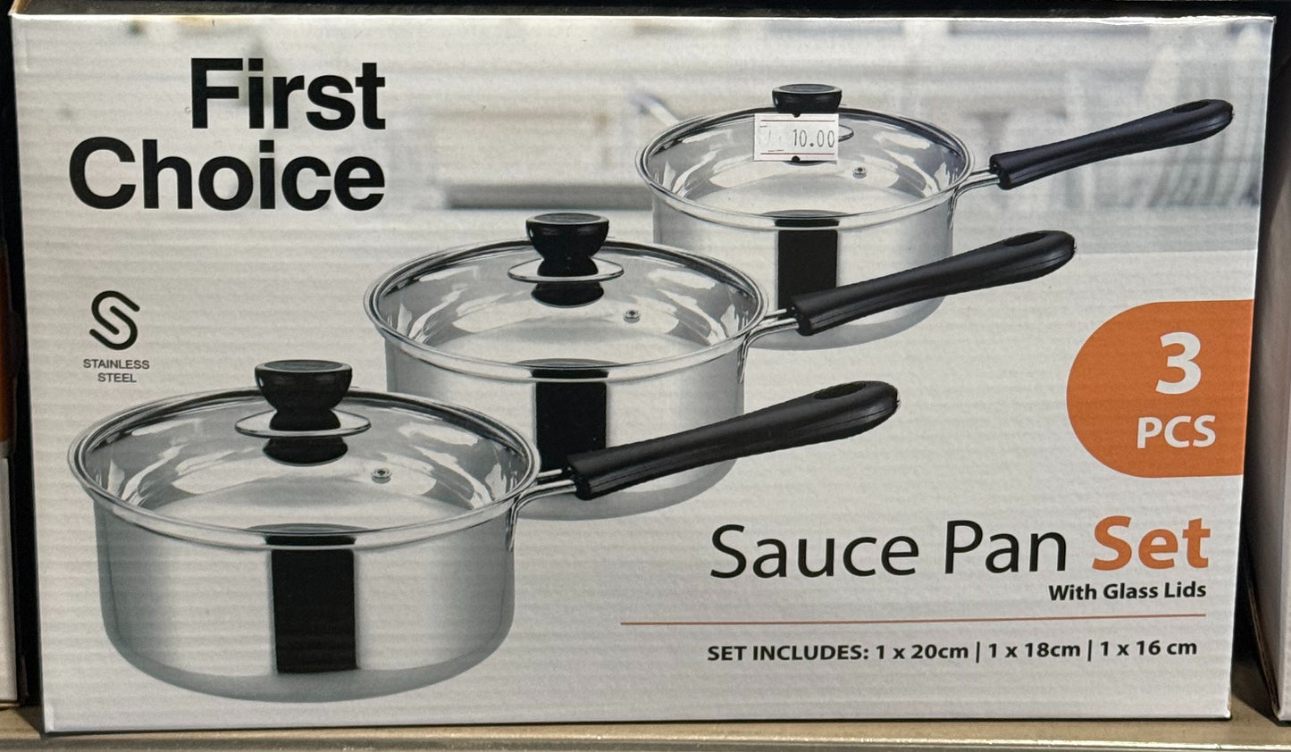 First Choice 3pc Saucepan Set