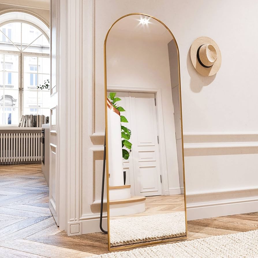 Gold Rim Standing Mirror