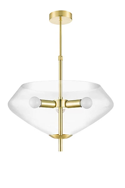 GoodHome Capolin Brass Effect 3 Lamp Pendant Ceiling Light, (Dia)450mm