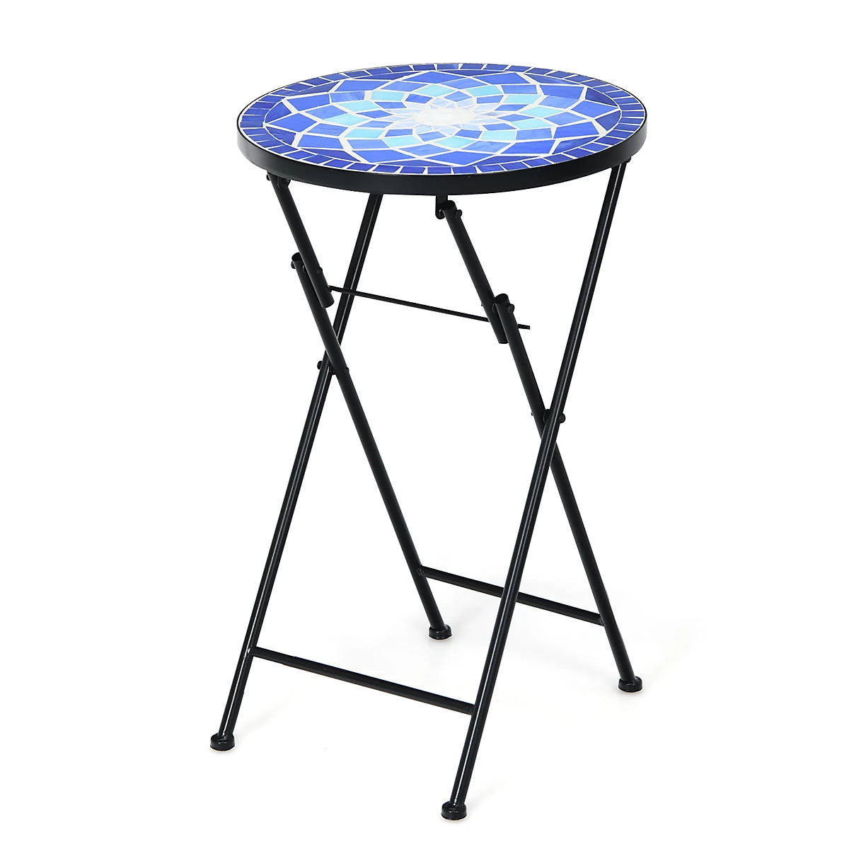 Mosaic Side Table Foldable Round End Table