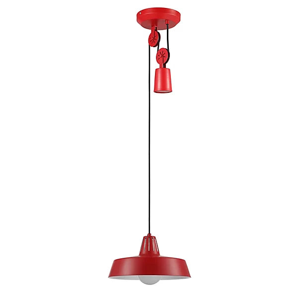 GoodHome Yarra Pendant Matt Red Pendant Ceiling Light, (Dia)300mm