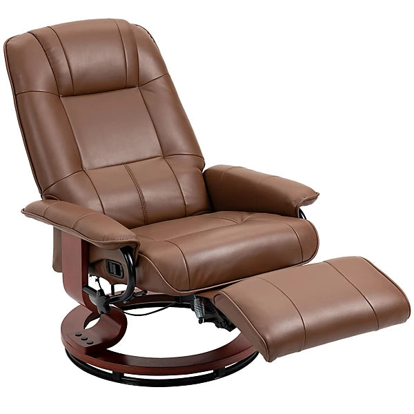 Brown Leather Swivel Recliner