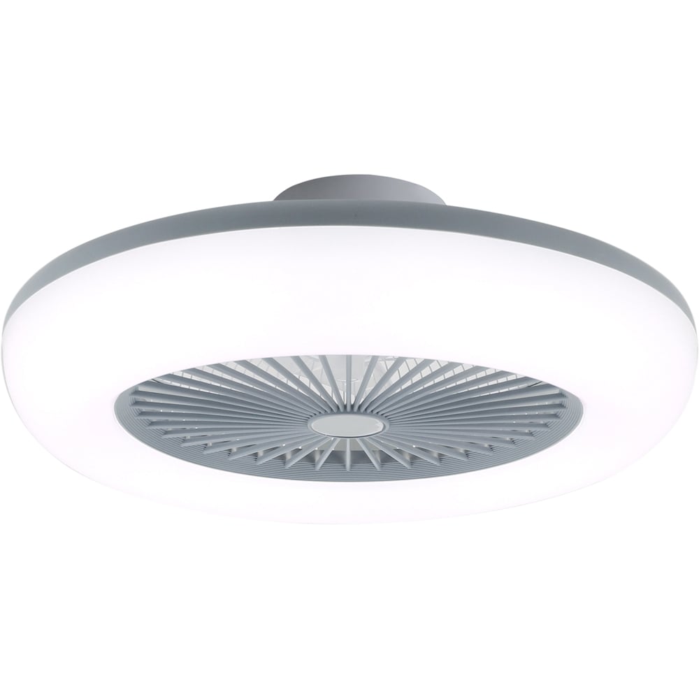 White Adjustable Round Ceiling Fan with Light