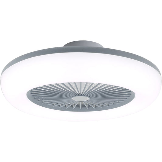 White Adjustable Round Ceiling Fan with Light
