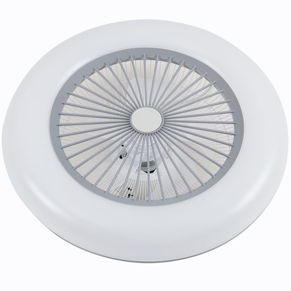 White Adjustable Round Ceiling Fan with Light