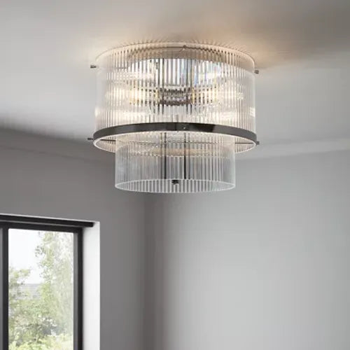 GoodHome Rhyolit Chrome Effect 3 Lamp Pendant Ceiling Light, (Dia)415mm
