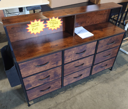 9 Drawer Unit - Brown & Black