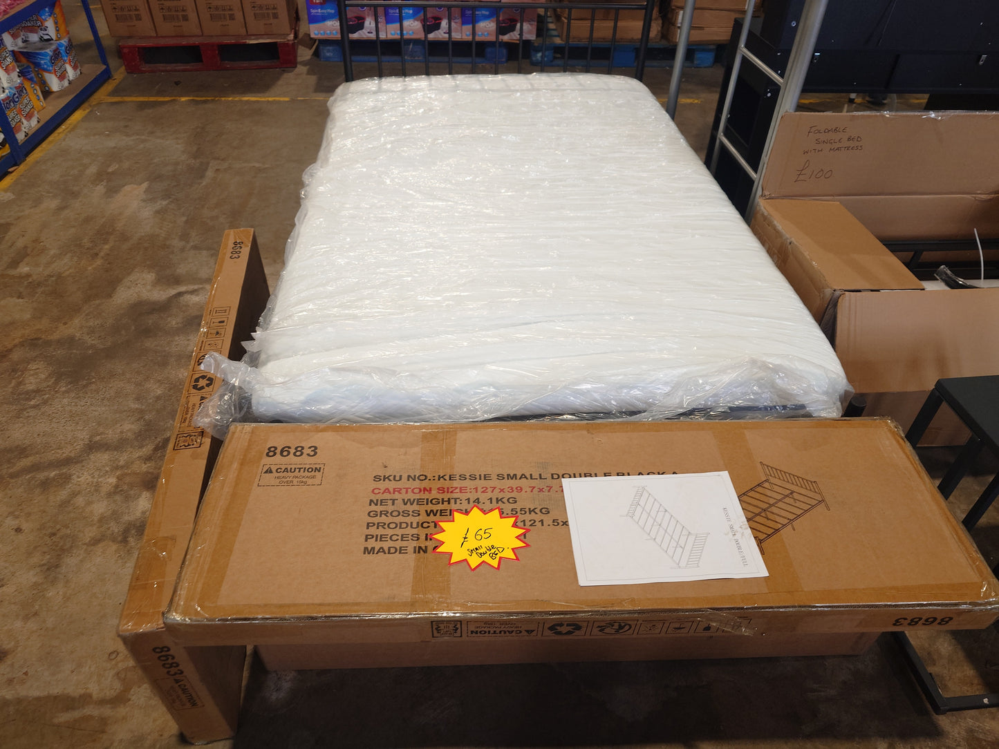 Black 3/4 Bed Frame