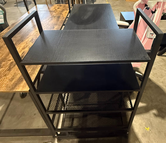 Black Office Desk with Shelves