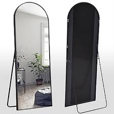Black Rim Standing Mirror