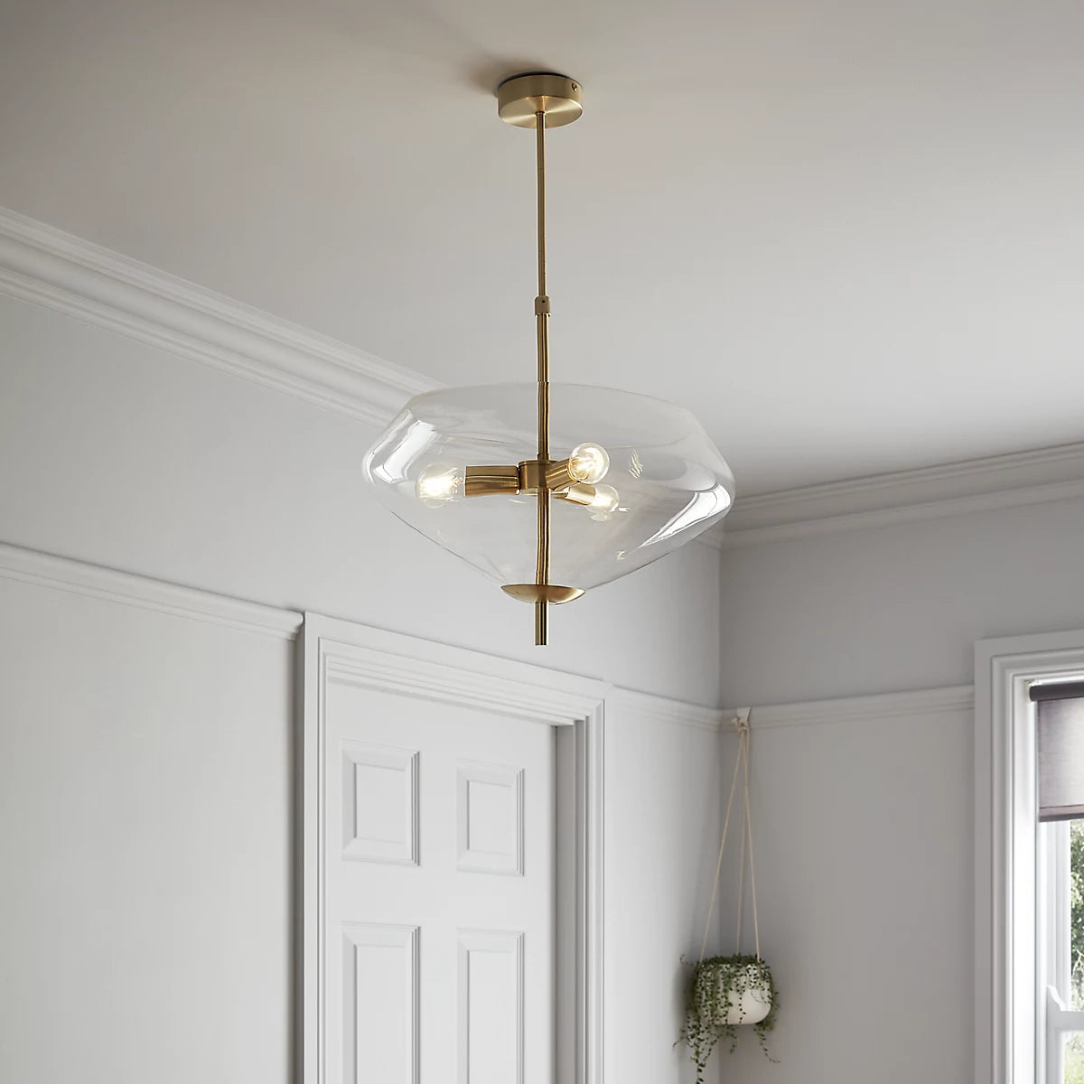 GoodHome Capolin Brass Effect 3 Lamp Pendant Ceiling Light, (Dia)450mm