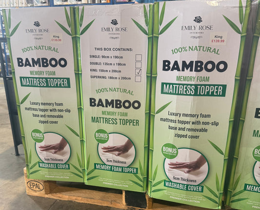 King Size Bamboo Mattress Topper