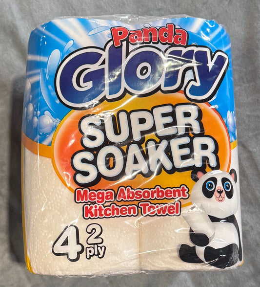 Panda Glory Super Soaker 2ply Kitchen Roll - 4 Pk