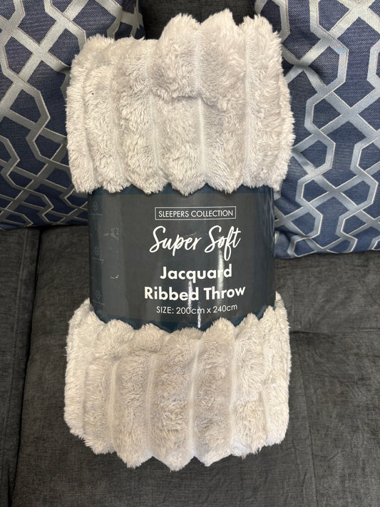 Ribbed Throw (Grey)
