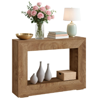 Square Shaped Narrow Console Table with Storage