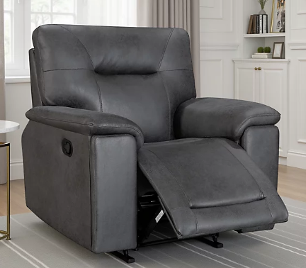 Grey Faux Leather Recliner