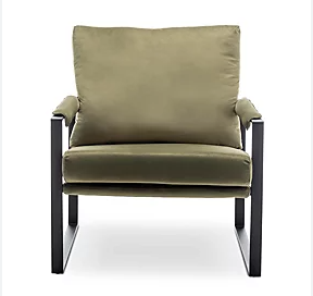 Velvet Sage Green Accent Chair