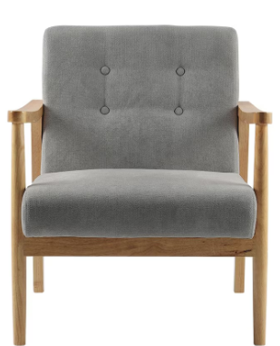 Living and Home Wood Frame Upholstered Armchair - Grey