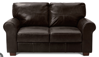 Brown Faux Leather Two-Seater Sofa