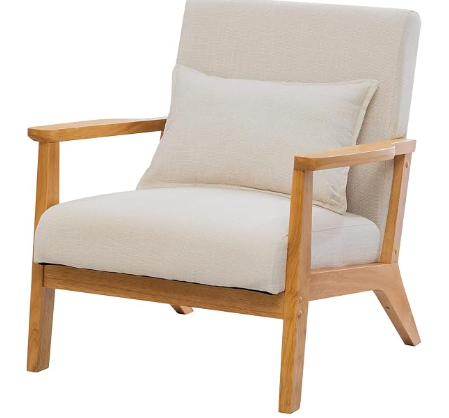 Modern Style Cream Accent Chair