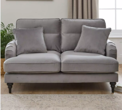 Grey Velvet 2 Seater Sofa