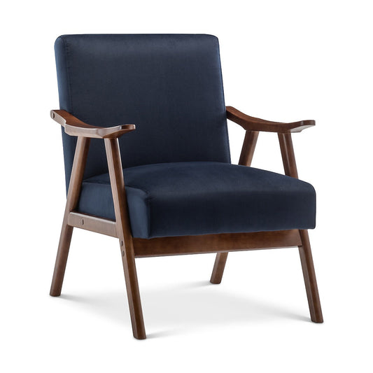 Wide Classic Mid-Century Modern Armchair - Navy