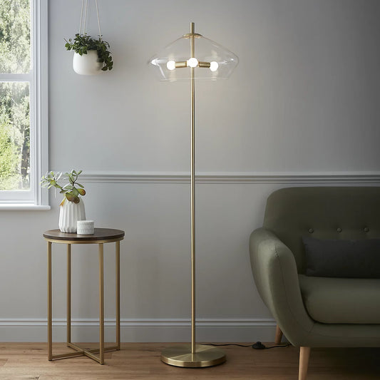 GoodHome Capolin Gold Effect Floor Light