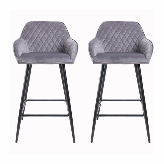 Plush Grey Bar Stools