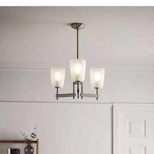 GoodHome Pendant Ceiling Light Quadryx Chrome Effect IP20 3 Lamp Shade 480mm