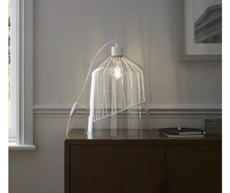 GoodHome Calaneo Matt White Table Lamp - Modern Home, Lamp White