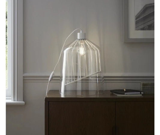 GoodHome Calaneo Matt White Table Lamp - Modern Home, Lamp White