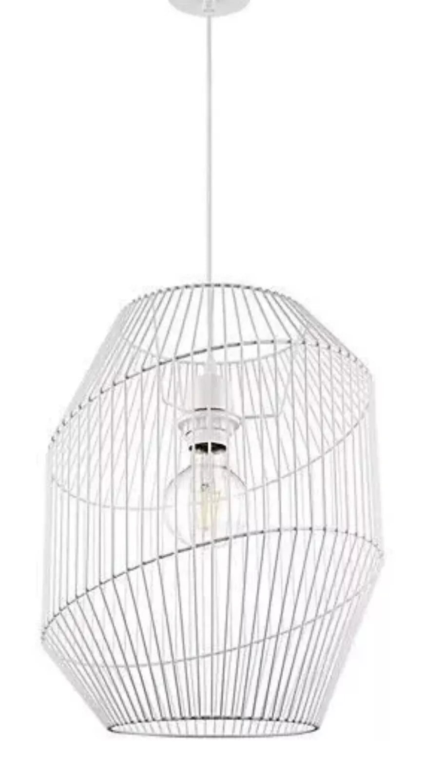 GoodHome Pendant Ceiling Lampshade Matt Metal White Light Shade 300mm