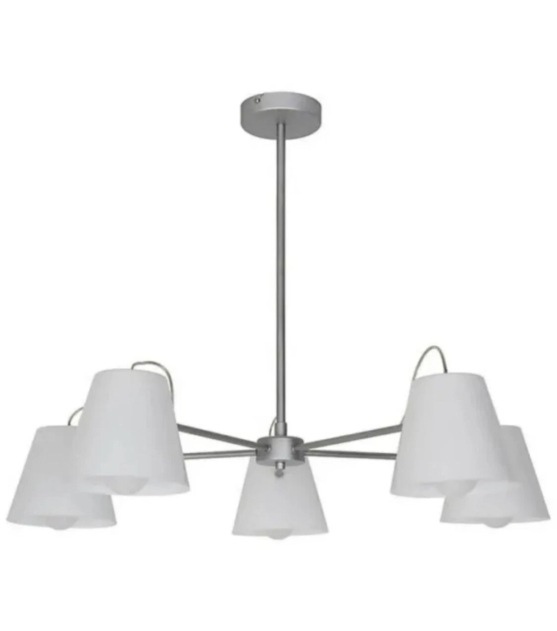 GoodHome Syenite Pendant 5 Way White Bell Shade Modern
