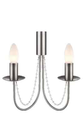 GoodHome Suhel Chrome Effect Double Wall Light Jewel Accent 2 Lights