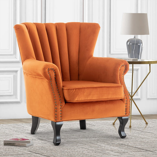 Velvet Gold Jemma Accent Wingback Chair