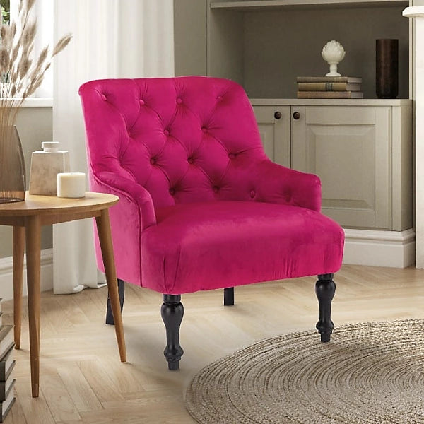 Velvet Pink Armchair Accent Chair